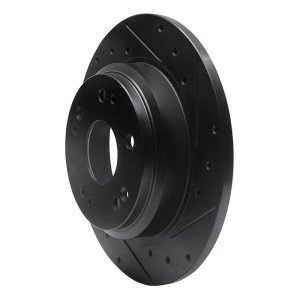 Acura RL Brake Rotor (1) - Rear Right - R1 Concepts - Drilled & Slotted - Black - `02-`04